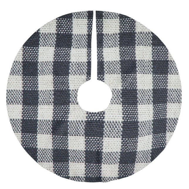 Texturierte Karierte Baumwollstoffe Hintergrund Polyester Weihnachtsbaumdecke (Vorderseite)