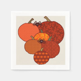 Texturierte Kürbis mit verschwommenen Spinnen Serviette