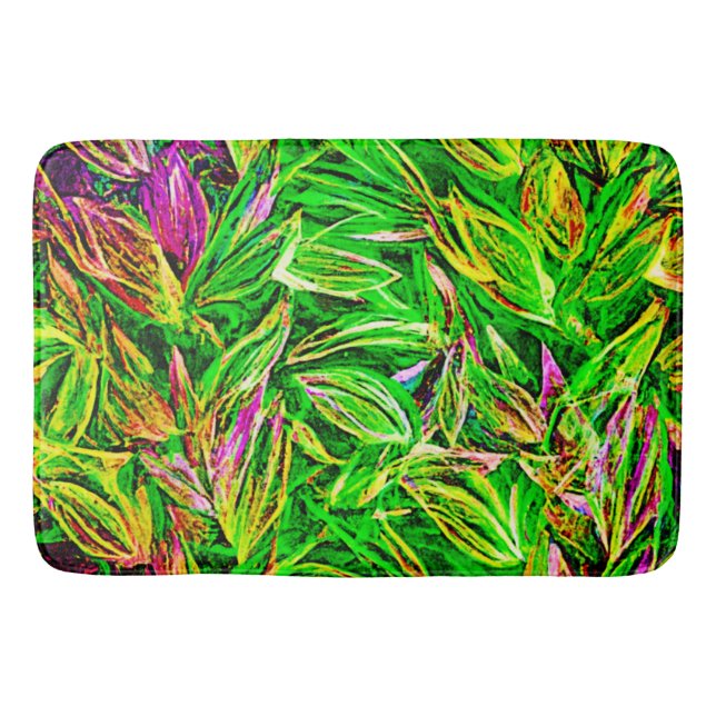 Texturierte Leaf Garden Art Badematte (Vorderseite)