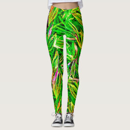 Texturierte Leaf Garden Art Leggings