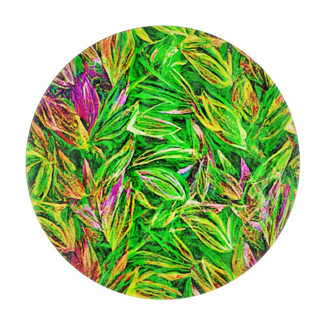 Texturierte Leaf Garden Art Schneidebrett (Vorderseite)