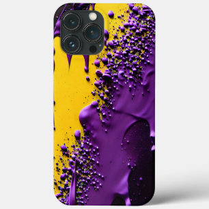 Texturierte Lila Schwarz-Gelb-Fun-Spritzer Case-Mate iPhone Hülle