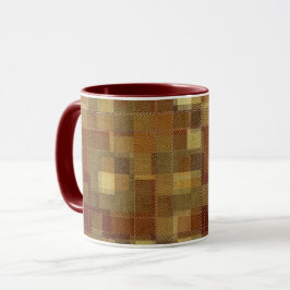 Texturierte monochrome braune Tartan kariert. Tasse