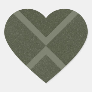 Texturierte Moos Green X Heart Aufkleber