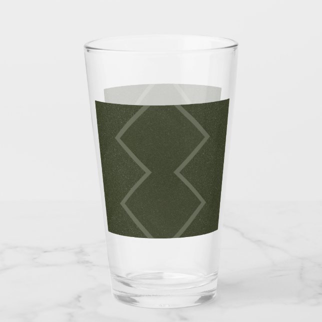 Texturierte Moos Green Zigzag Pint Glas (Vorderseite)