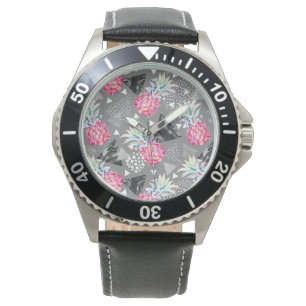 Texturierte Muster für geometrische Ananas Armbanduhr