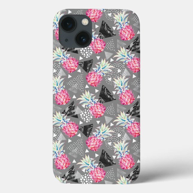 Texturierte Muster für geometrische Ananas Case-Mate iPhone Hülle (Rückseite)
