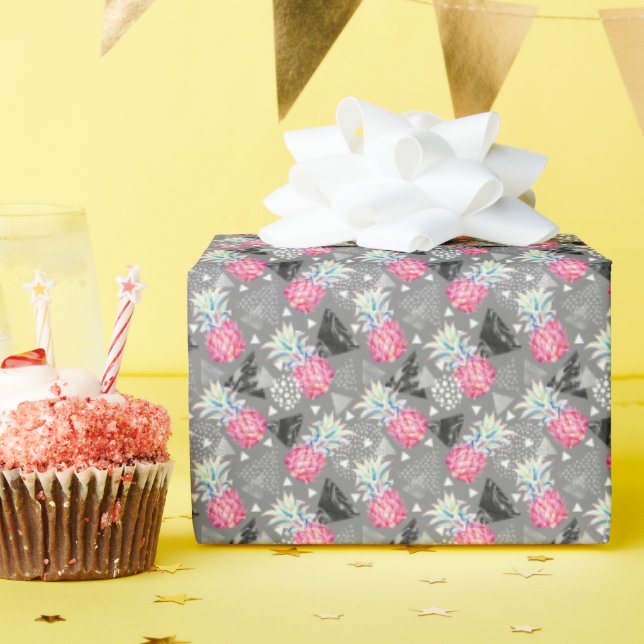Texturierte Muster für geometrische Ananas Geschenkpapier (Geburtstagsparty)