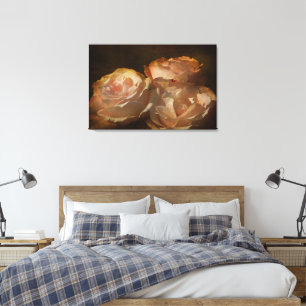 Texturierte Nachmittagshadows Rose Canvas drucken Leinwanddruck
