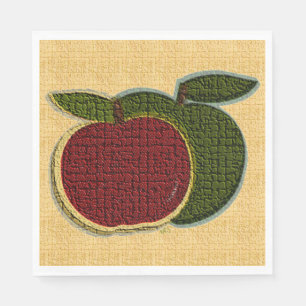 Texturierte Obstäpfel Red Green Gold Serviette
