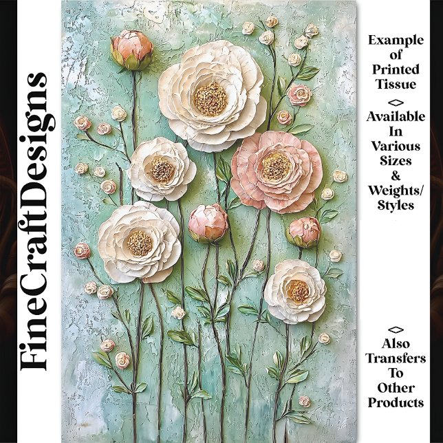 Texturierte Peonings, Hütte Garten BDR6 Decoupage Seidenpapier (Von Creator hochgeladen)