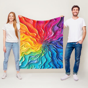 Texturierte Regenbogen-Swirlarbeit Fleecedecke