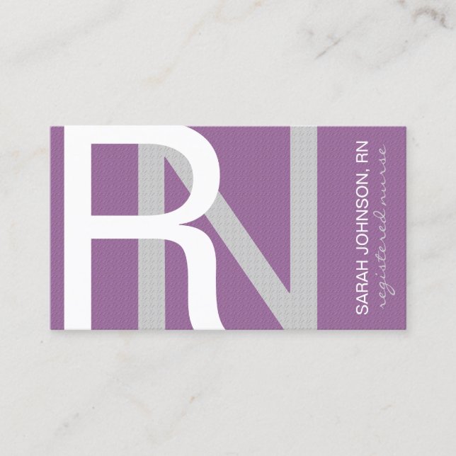 Texturierte registrierte Krankenschwester Auswahl  Visitenkarte (Vorderseite)