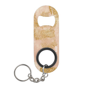 *~* Texturierte Rosa Gold Glitzer Golden Distresse Mini Flaschenöffner