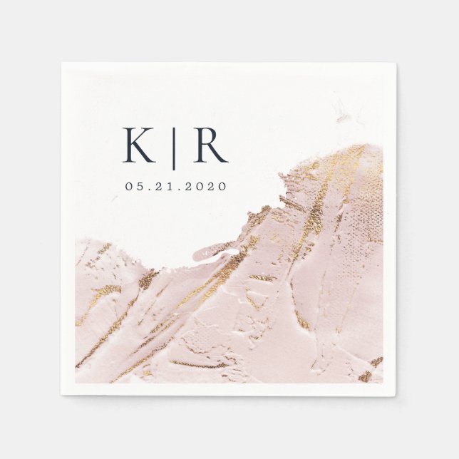 texturierte Rose Gold Moderne Hochzeit Papier Napk Serviette (Vorderseite)