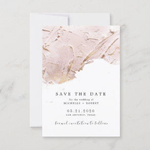 texturierte Rose Goldfolie Foto Save the Date Einladung