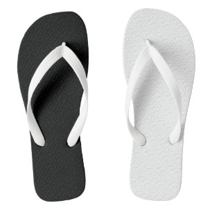 Texturierte Schwarz-weiße, zweifarbige Halbseiten Flip Flops