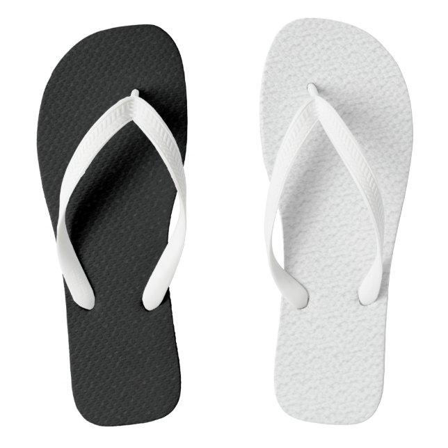 Texturierte Schwarz-weiße, zweifarbige Halbseiten Flip Flops (Fußbett)