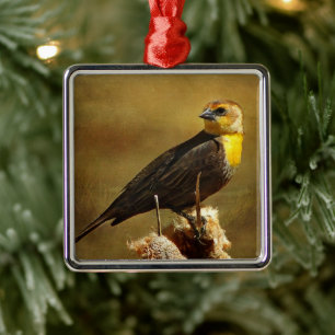 Texturierte Songbird-Ornamente Silbernes Ornament