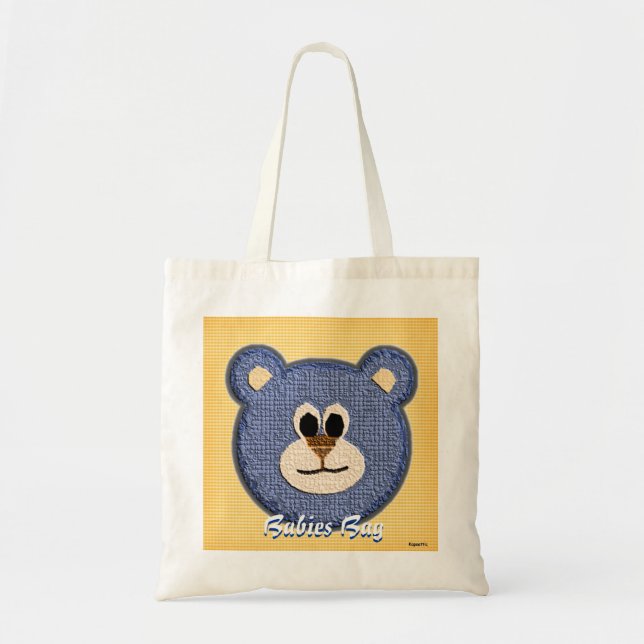 Texturierte Teddy Bear Babies Bag (blau) Tragetasche (Vorne)