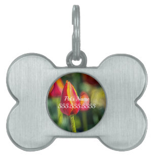 Texturierte Tulip Garden Pet Tag Tiermarke
