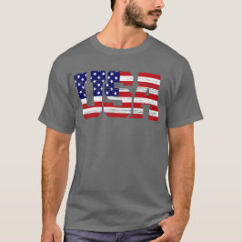 Texturierte USA Flaggentypografie T-Shirt
