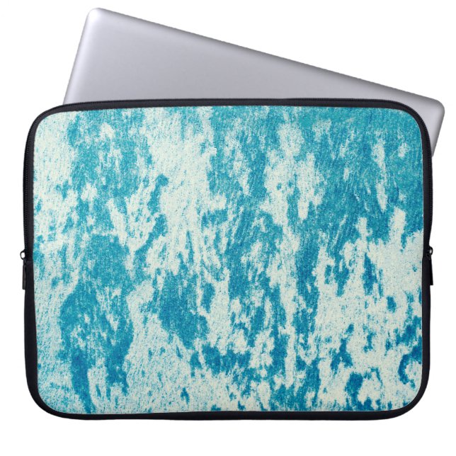 Texturierter blauer Hintergrund aus dichtem Stoff. Laptopschutzhülle (Vorderseite)