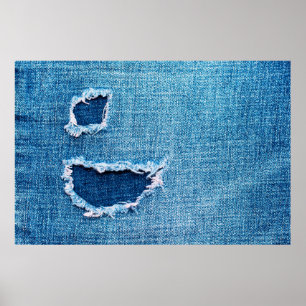 Texturierter Denim Hintergrund. Gewebebohrung Poster