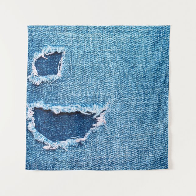 Texturierter Denim Hintergrund. Gewebebohrung Wandteppich (Vorderseite)
