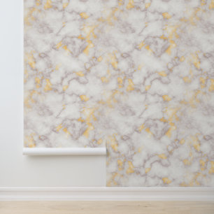 Texturierter Elfenbeinmarmor mit goldgelbem Körner Tapete