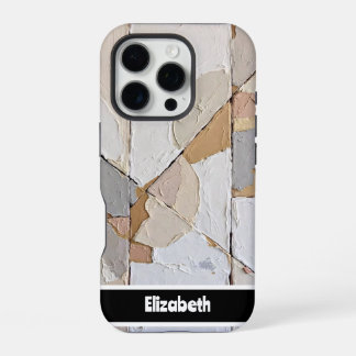 Texturiertes Impasto Neutral Mosaik Smartphone iPhone 16 Pro Hülle