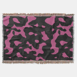 Texturiertes rosa und schwarzes Tarnmuster abstrak Decke