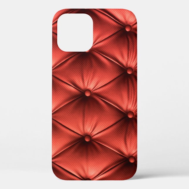 Texturiertes Rotes Leder: Detailliertes Material N Case-Mate iPhone Hülle (Rückseite)