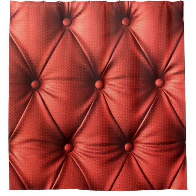 Texturiertes Rotes Leder: Detailliertes Material N Duschvorhang (Vorderseite)