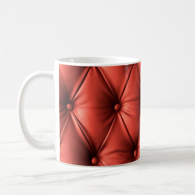 Texturiertes Rotes Leder: Detailliertes Material N Kaffeetasse (Links)