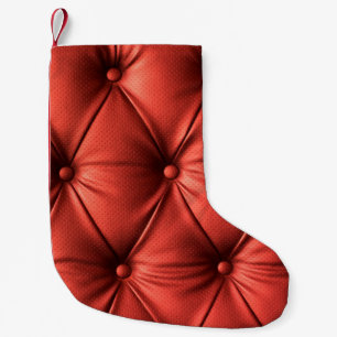 Texturiertes Rotes Leder: Detailliertes Material N Kleiner Weihnachtsstrumpf