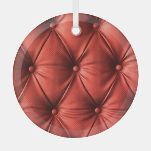 Texturiertes Rotes Leder: Detailliertes Material N Ornament Aus Glas