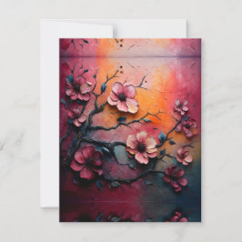 Texturlackierte Kirschbühne Feiertagskarte