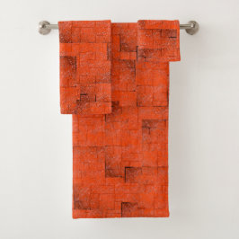 Texturmosaik, das wie eine Wand aus Ziegeln aussie Badhandtuch Set