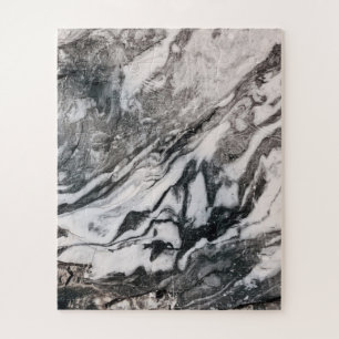 Texturmuster aus schwarzem und weißem Marmor Puzzle