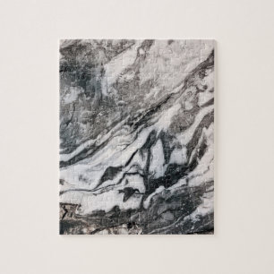 Texturmuster aus schwarzem und weißem Marmor Puzzle