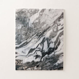 Texturmuster aus schwarzem und weißem Marmor Puzzle