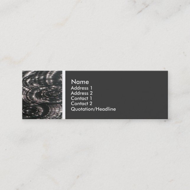 Texturstein (Regen auf einem Teich) II Mini Visitenkarte (Vorderseite)