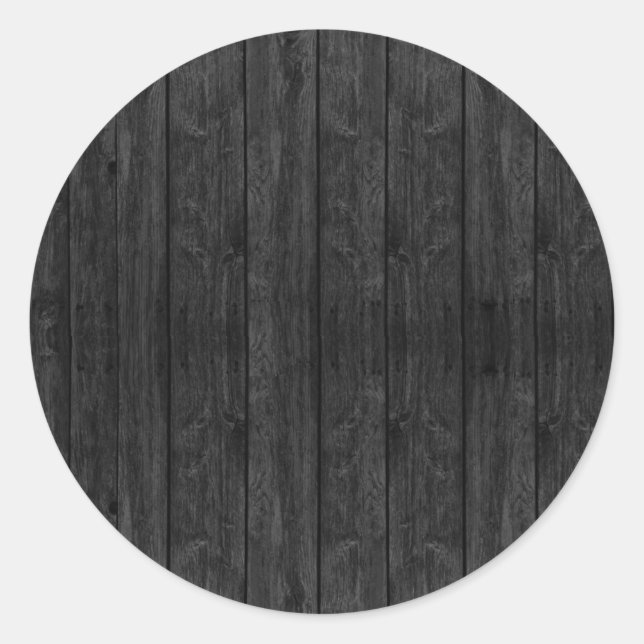 Texturstruktur aus schwarzem Holz Runder Aufkleber (Vorderseite)
