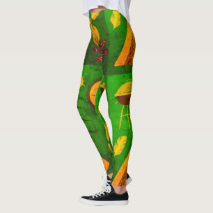 Texturwirkung Leggings aus grünem Camping