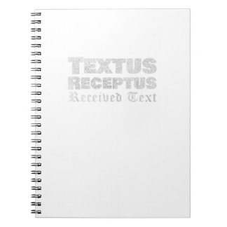 Textus Receptus Latin Word für empfangenden Text C Notizblock