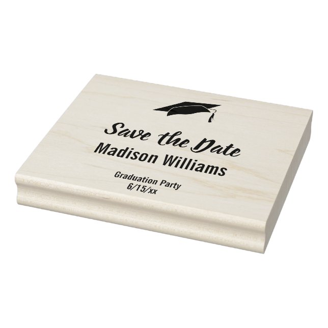 Textvorlage für eine Graduierungspartei Save the D Gummistempel (Stempel)