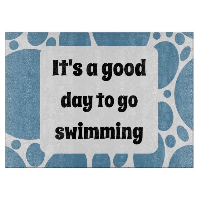 Textvorlage und blaues Muster Schneidebrett (Vorderseite)