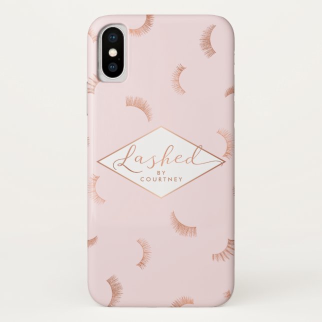Textzeilen Muster Pink/Rose Gold Case-Mate iPhone Hülle (Rückseite)