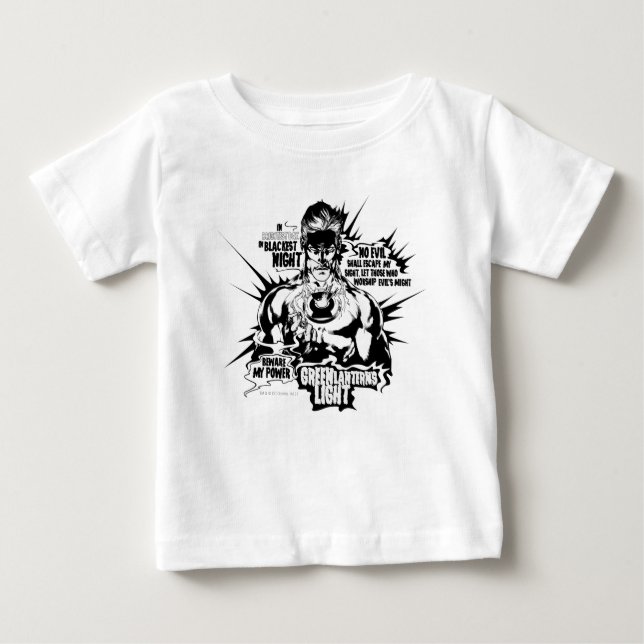 Textzollage für grüne Laterne Baby T-shirt (Vorderseite)